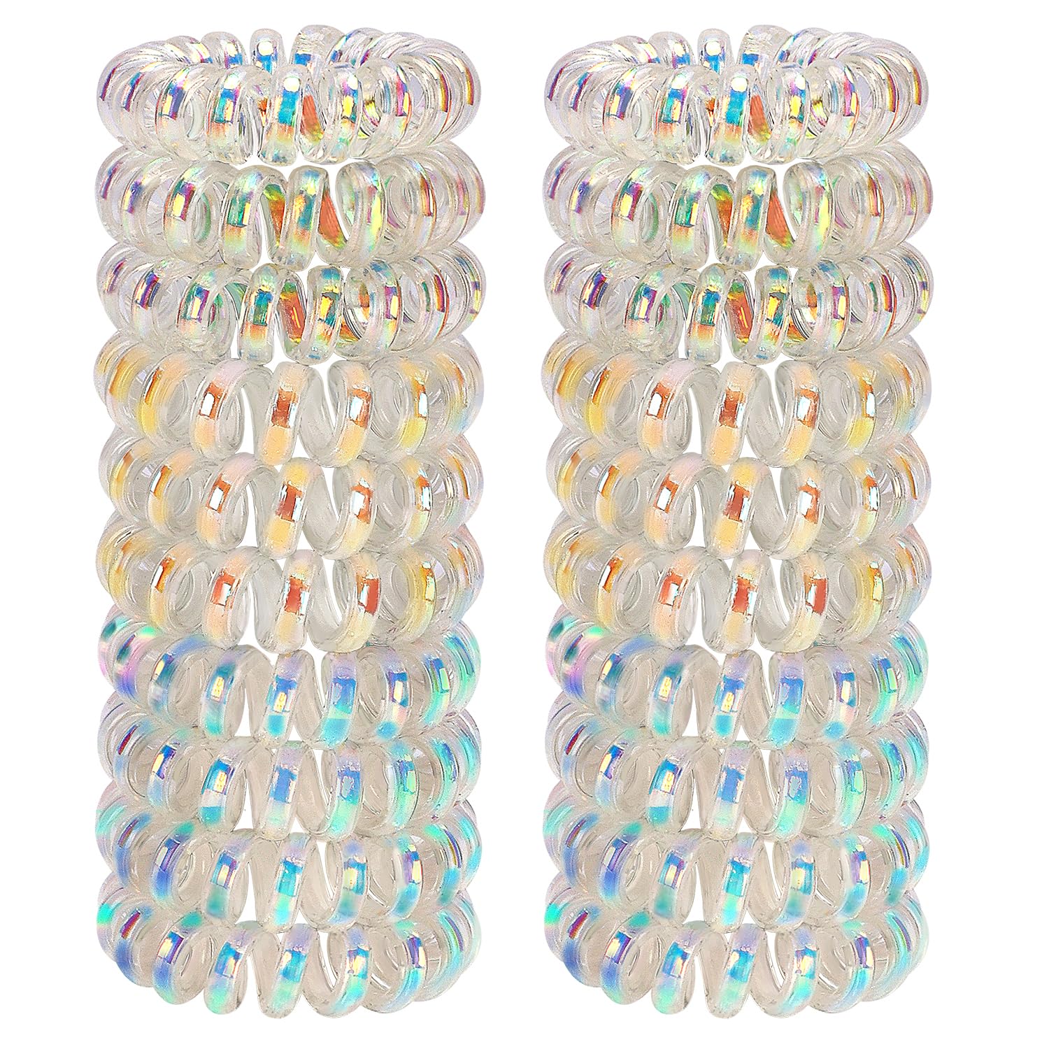 JessLab front view of 20-piece spiral hair ties showing variety and secure hold