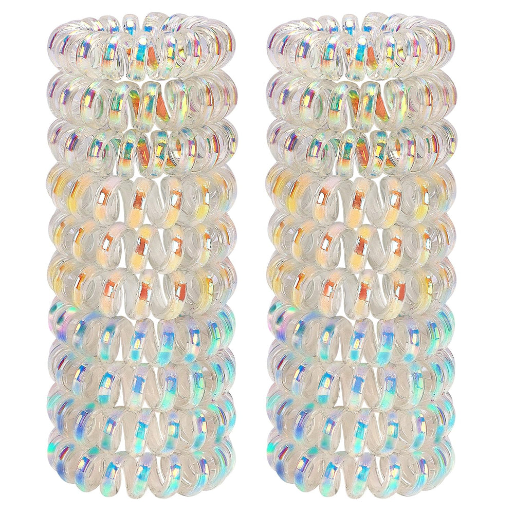 JessLab front view of 20-piece spiral hair ties showing variety and secure hold