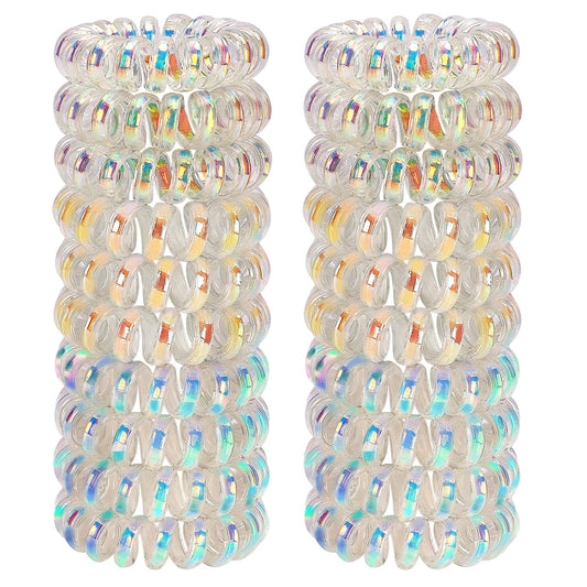 JessLab front view of 20-piece spiral hair ties showing variety and secure hold