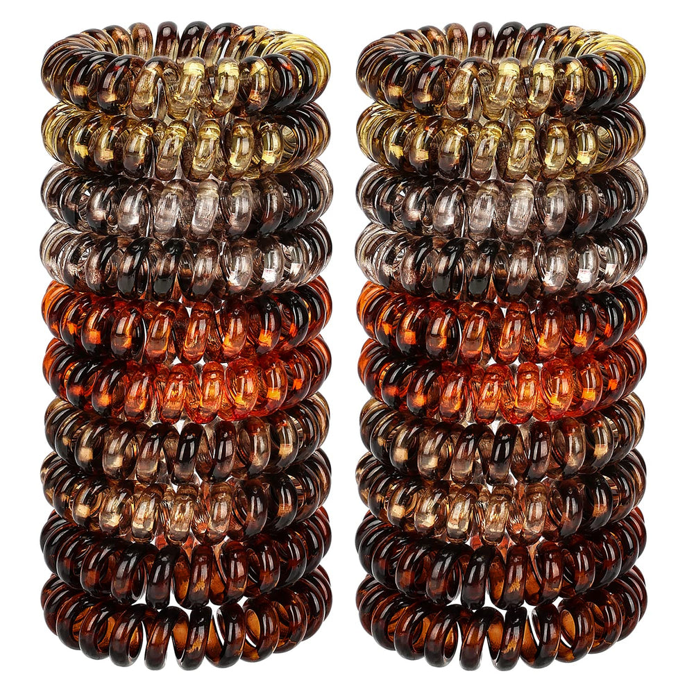 JessLab front packaging showing 20 amber spiral hair ties and benefits