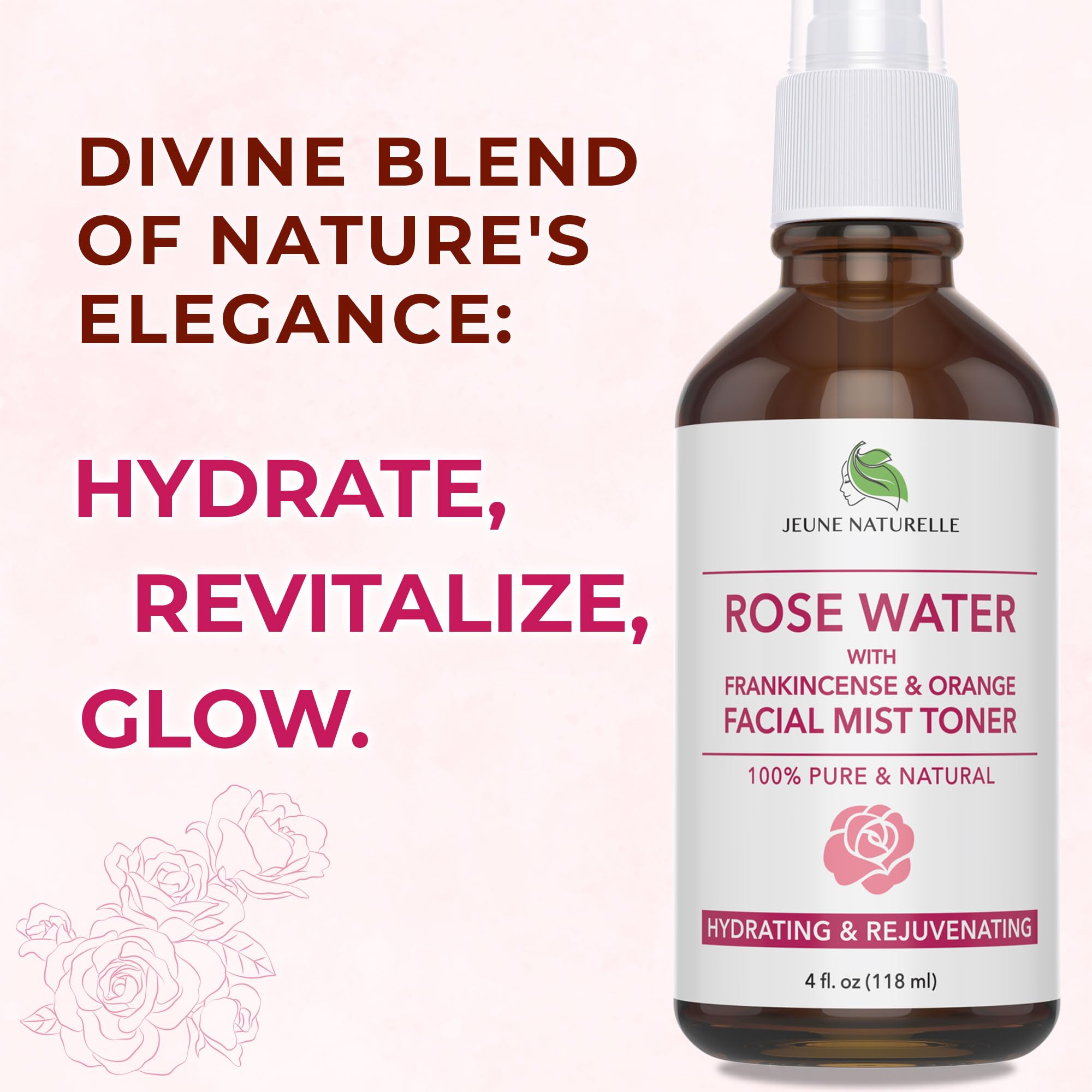 Jeune Naturelle close-up spray nozzle demonstrating fine mist delivery