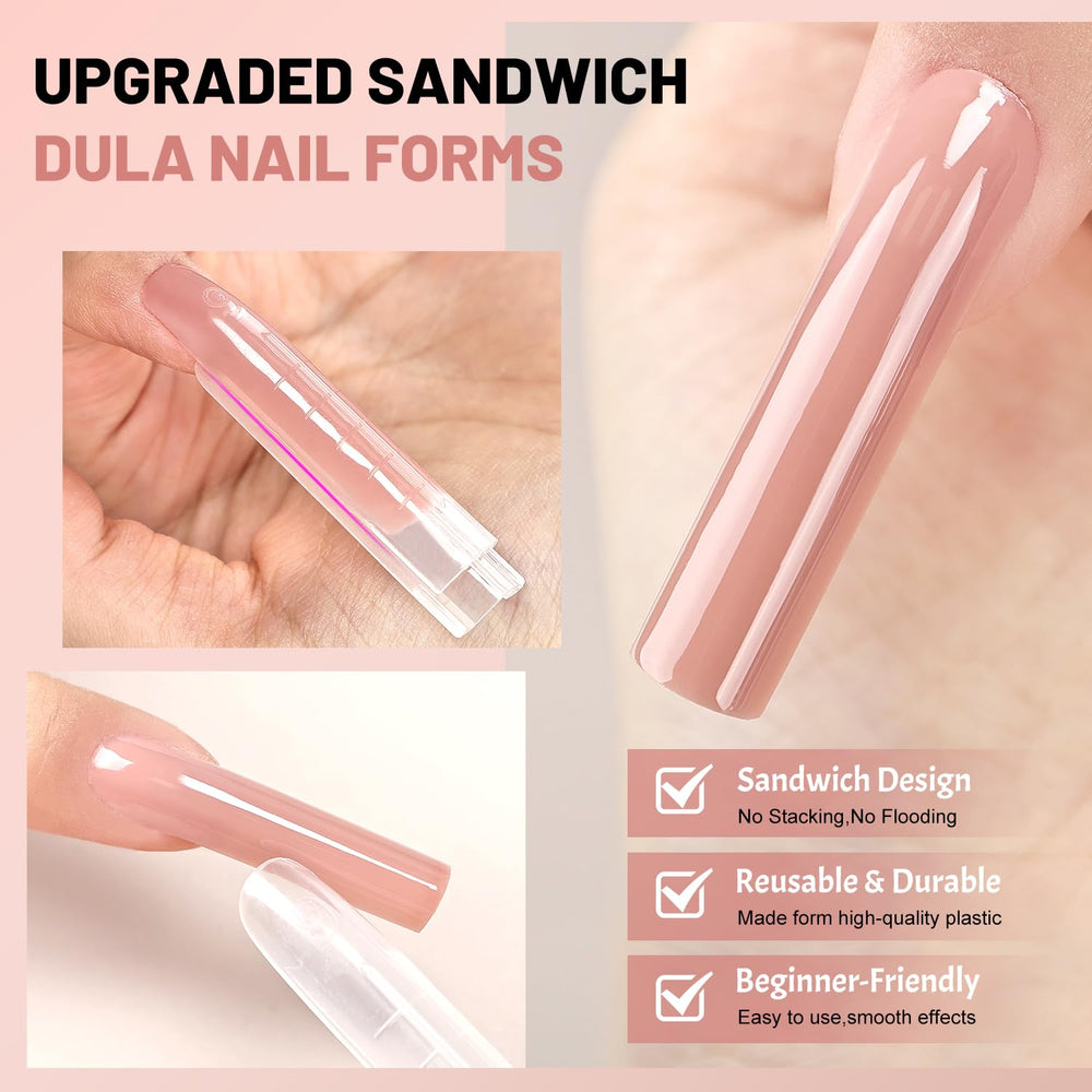 JEWHITENY demolded long-square nail extensions demonstrating smooth finish benefit