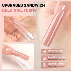 JEWHITENY demolded long-square nail extensions demonstrating smooth finish benefit