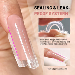 JEWHITENY forms in use with builder gel demonstrating secure hold and even build
