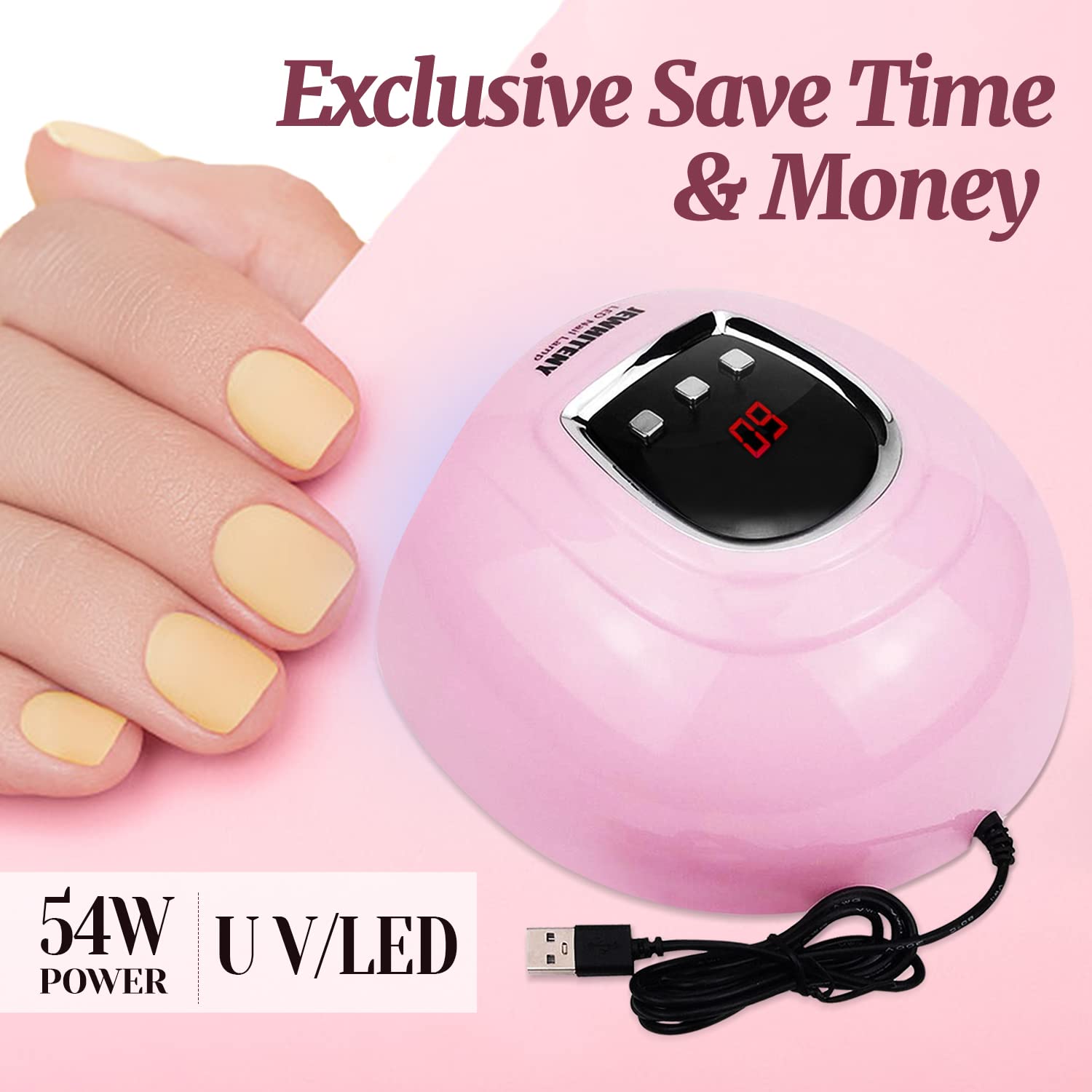 JEWHITENY polished nails after cure showing smooth professional finish