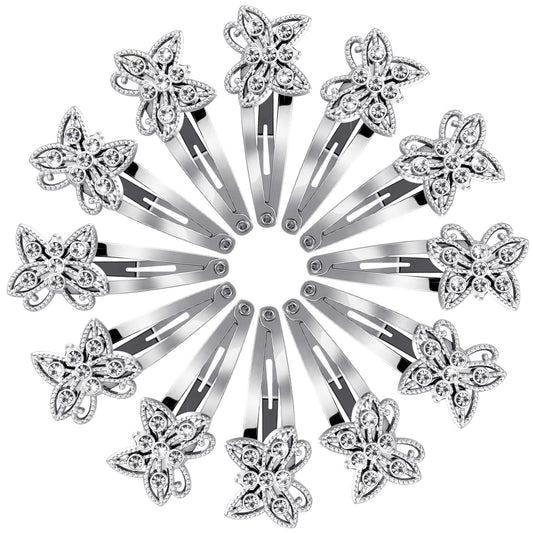 Jexine front view of twelve butterfly clips showing sparkle and packaging benefit