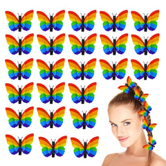 Jeyeou rainbow butterfly clips front view showing vibrant colors and quantity benefit