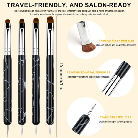 JFIYUOMCI close-up of round brush tips delivering smooth stroke control
