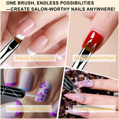 JFIYUOMCI brush in use painting a French tip for accurate smile lines