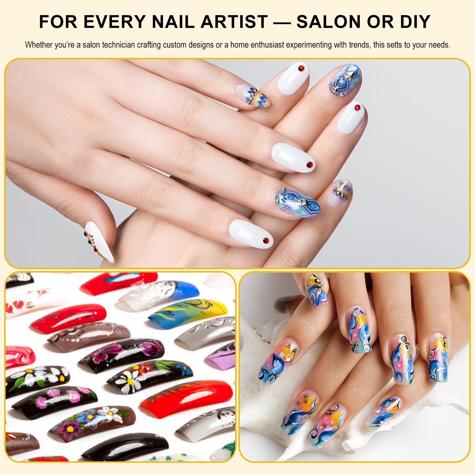 JFIYUOMCI brushes on a salon station enabling professional nail art