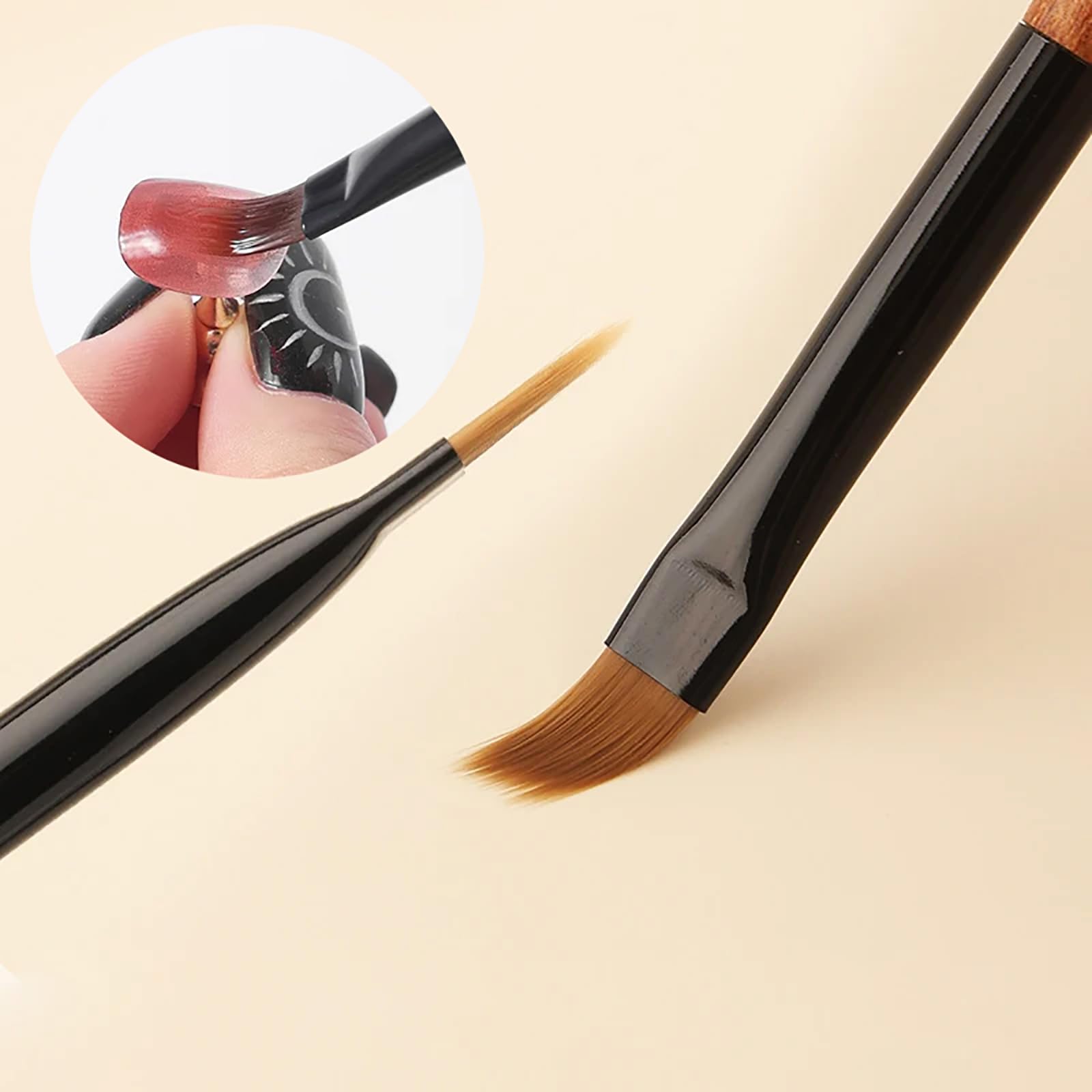 JFIYUOMCI close-up of thick synthetic bristles for smooth, even blending