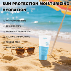 Jgppe pump dispensing sunscreen showing easy application benefit