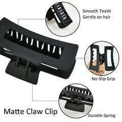 JGQUR claw clip open showing teeth grip and hold