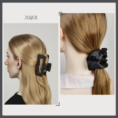 JGQUR clips worn in half-up style for comfortable hold