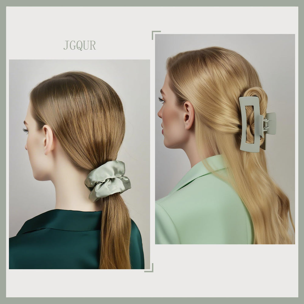 JGQUR claw clip securing a messy bun for quick, polished styling