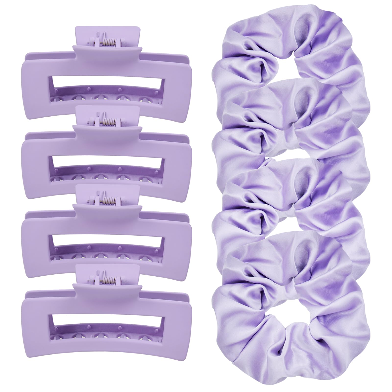 JGQUR lilac set front packaging showing clips and scrunchies for easy styling