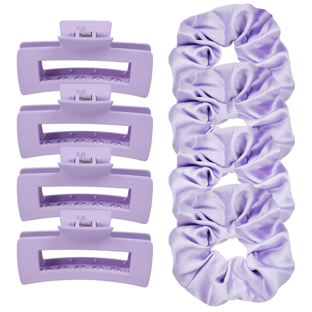 JGQUR lilac set front packaging showing clips and scrunchies for easy styling
