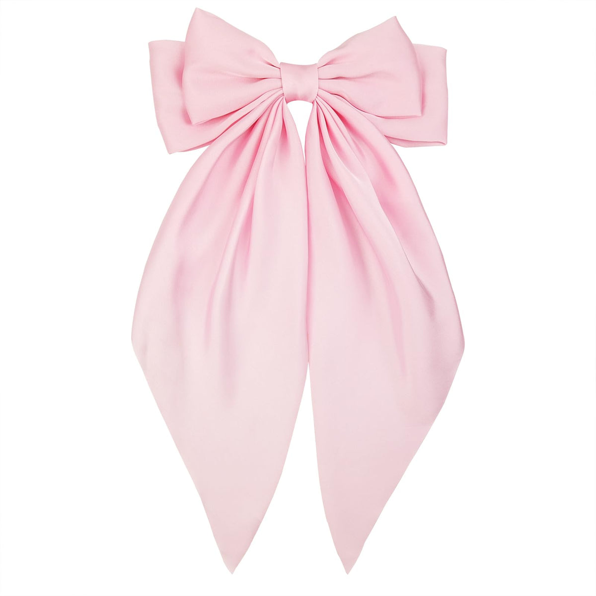JGQUR pink bow front view shows elegant long tails and polished finish