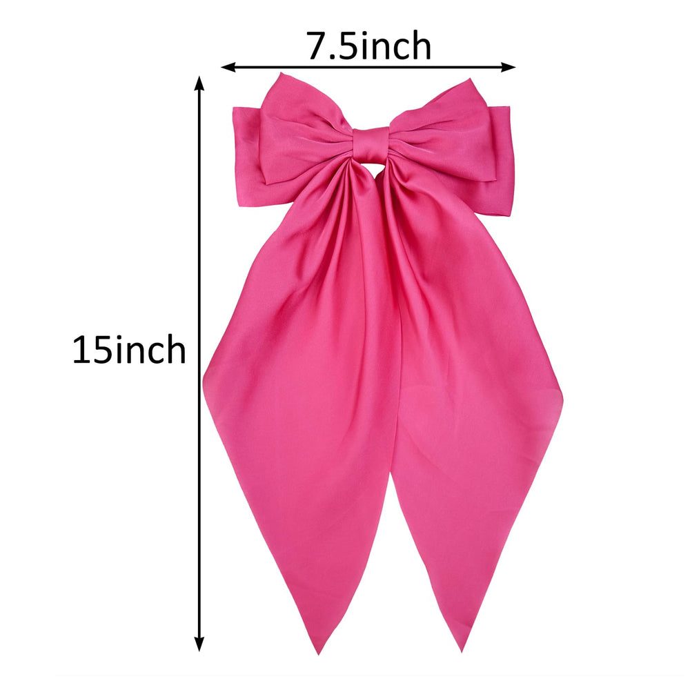 JGQUR bow clipped to ponytail displaying style and comfortable hold