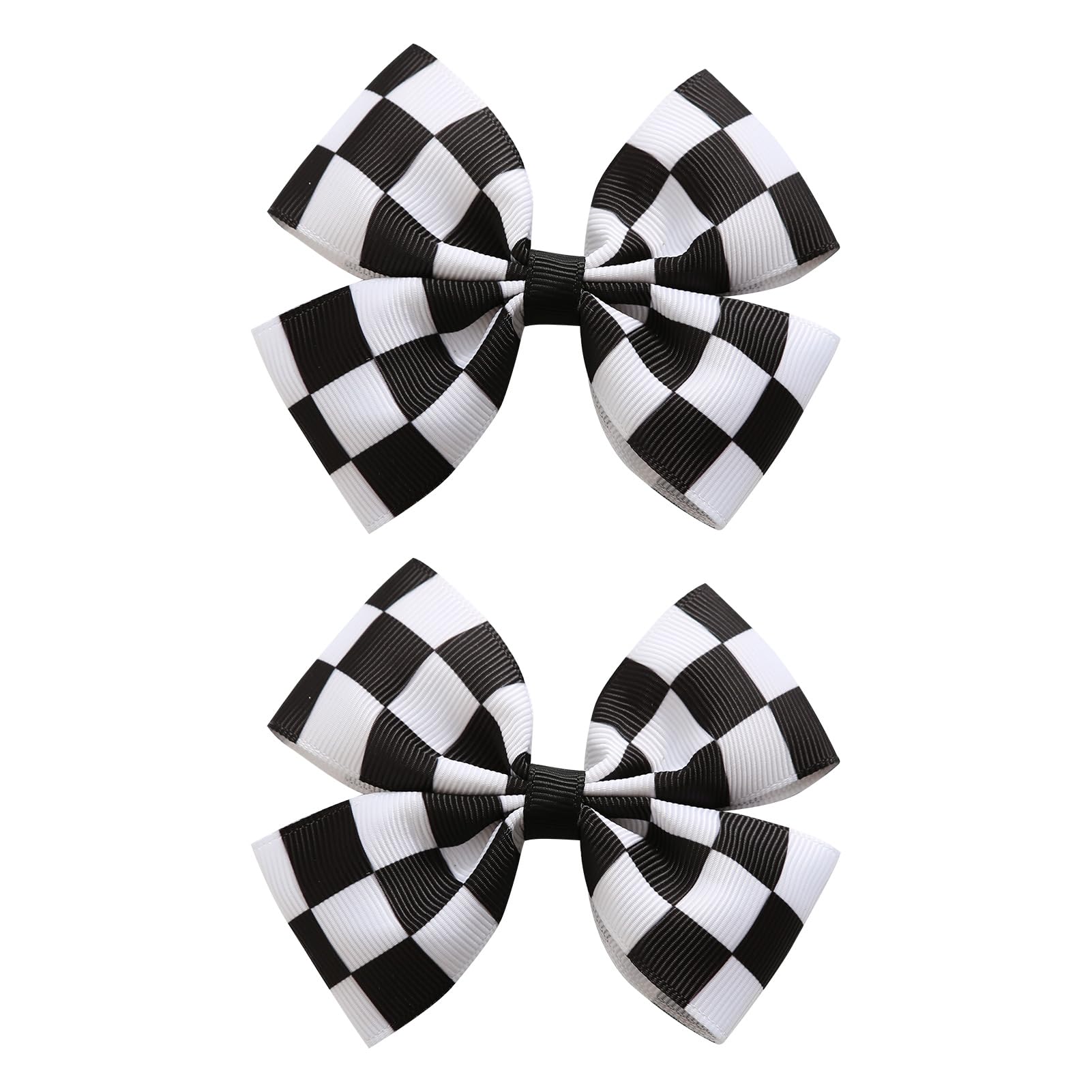 JiaDuo front view checkered bows showing bold racing style and instant visual impact