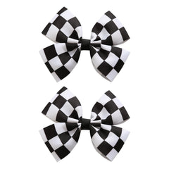 JiaDuo front view checkered bows showing bold racing style and instant visual impact