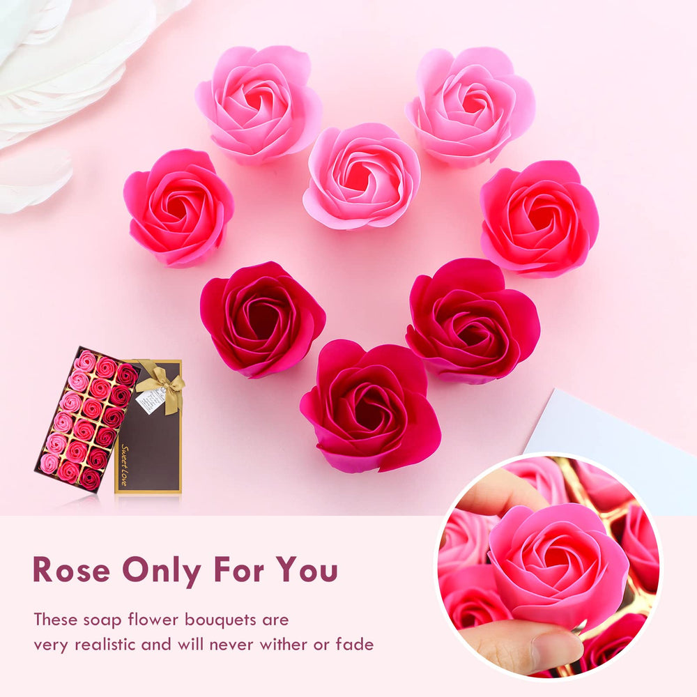 JIALEEY soap rose held in hand showing compact size and easy portability