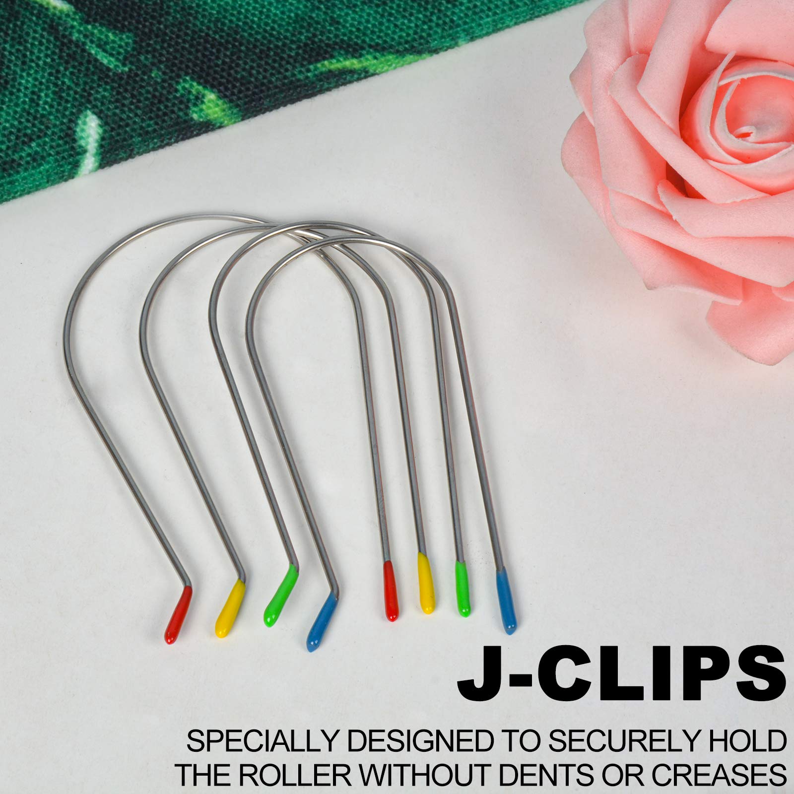 Jicoyin clips securing a jumbo hot roller in hair for reliable styling hold