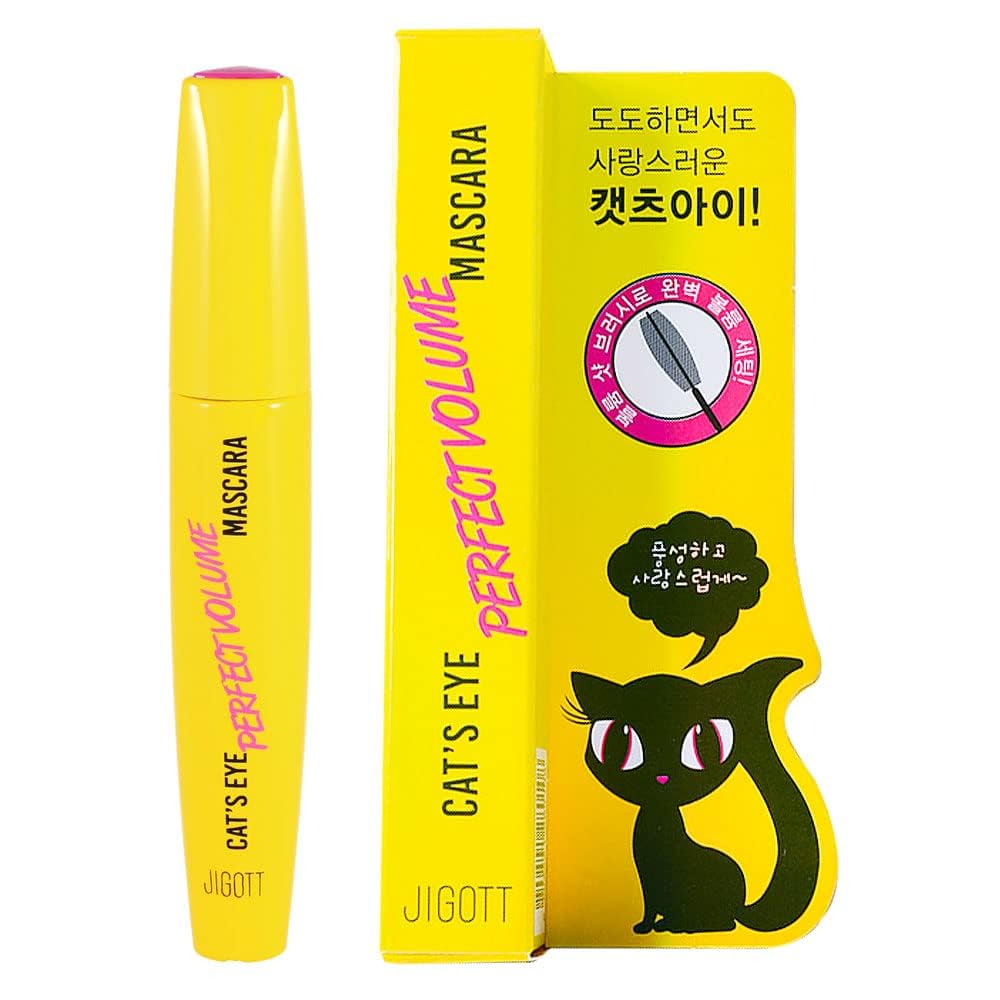 Jigott mascara front packaging showing compact tube and branding for easy storage