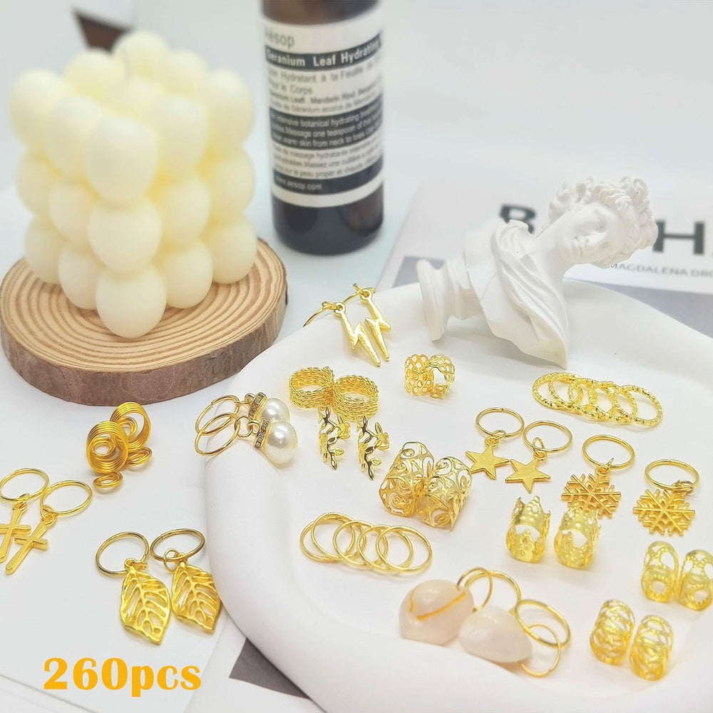 JIIVORS lifestyle shot of festival braids with gold accents creating bold, styled look