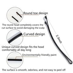 Jimmidy close-up of curved pin head showing rounded tip for scalp comfort