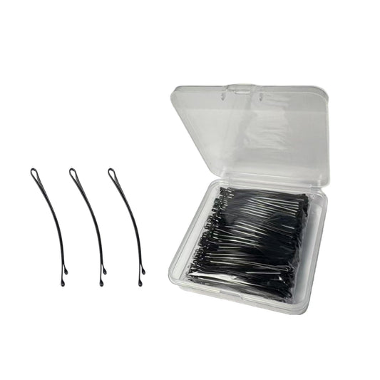 Jimmidy front packaging showing 100 black curved bobby pins for reliable storage