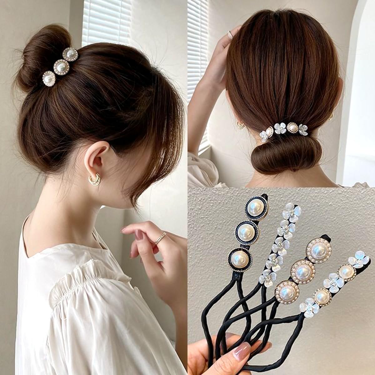 JINBUYAO hair braider in use creating a braided crown, demonstrates easy styling benefit