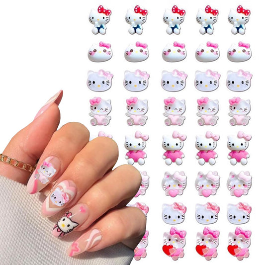 JinPren front packaging showing 40 cat nail charms and colorful variety benefit