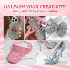jintion nails decorated with rhinestones demonstrating detailed nail art sparkle