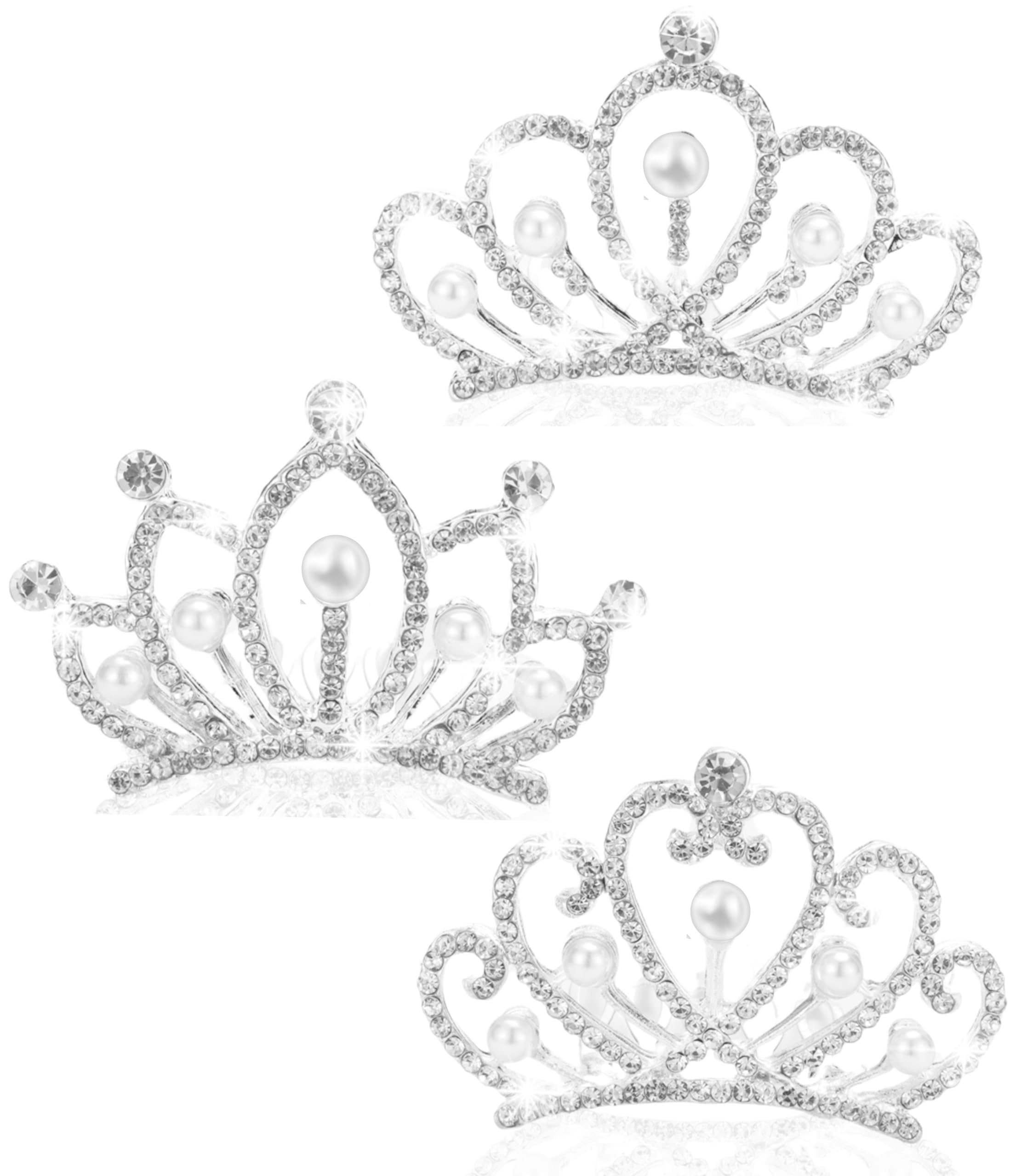 JINYEAH front view of three mini crowns showing delicate sparkle benefit