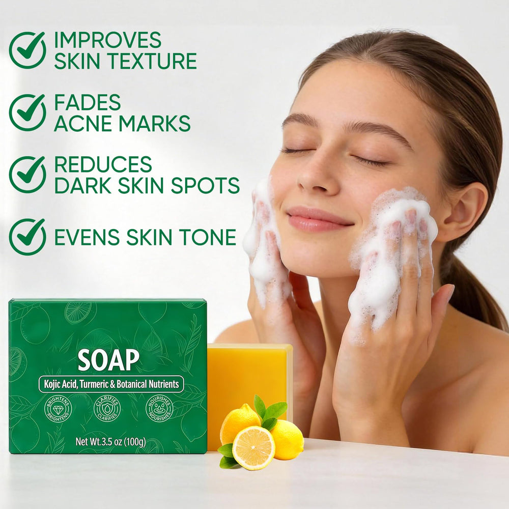 jioijioi product label and ingredient list of StemSoul soap illustrating turmeric and lemon components for transparency