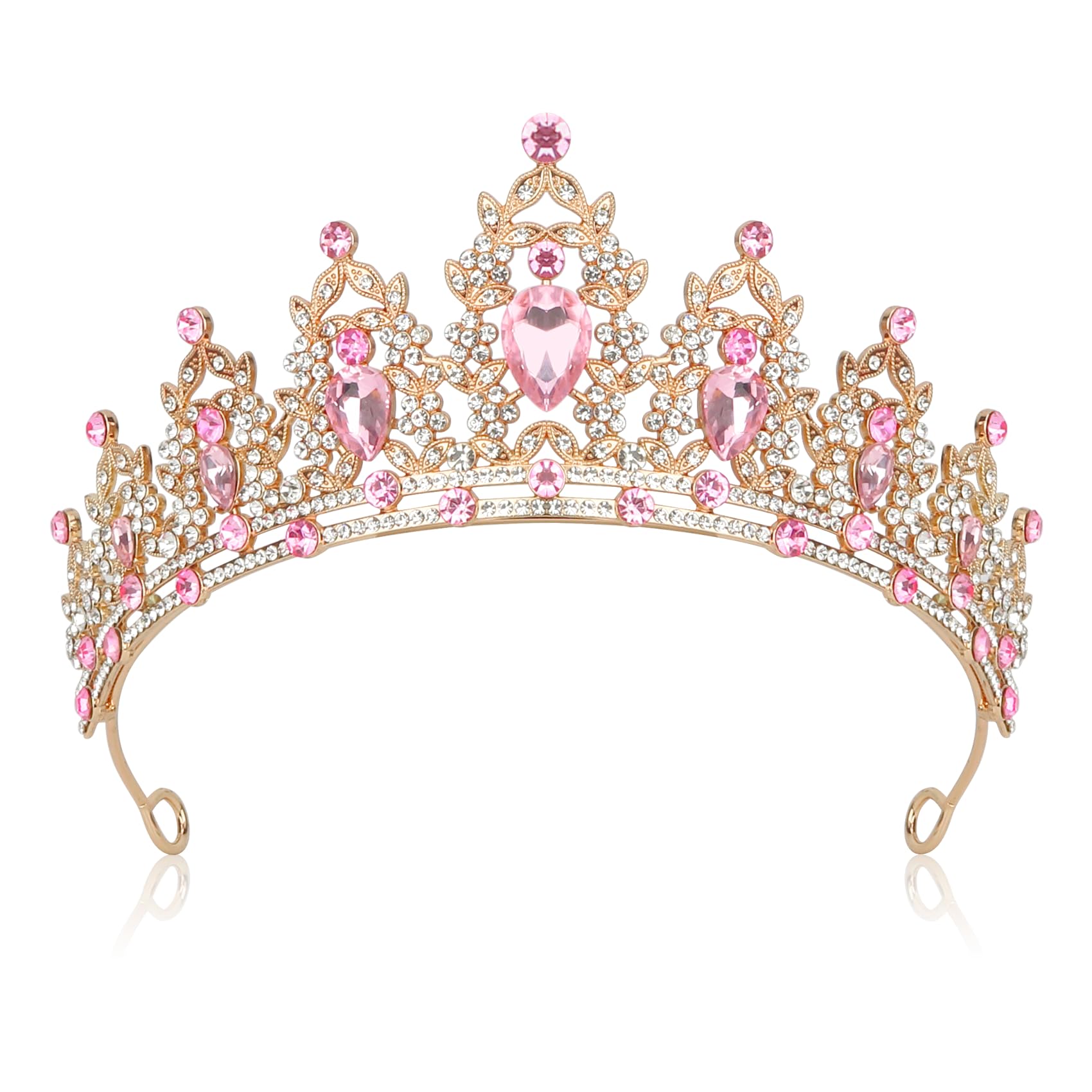 JIOMULIG front view pink tiara showing regal design and sparkle benefit
