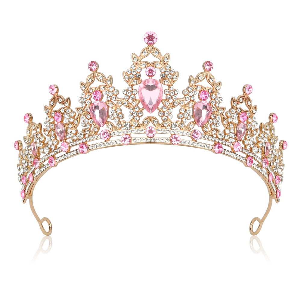 JIOMULIG front view pink tiara showing regal design and sparkle benefit