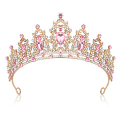 JIOMULIG front view pink tiara showing regal design and sparkle benefit