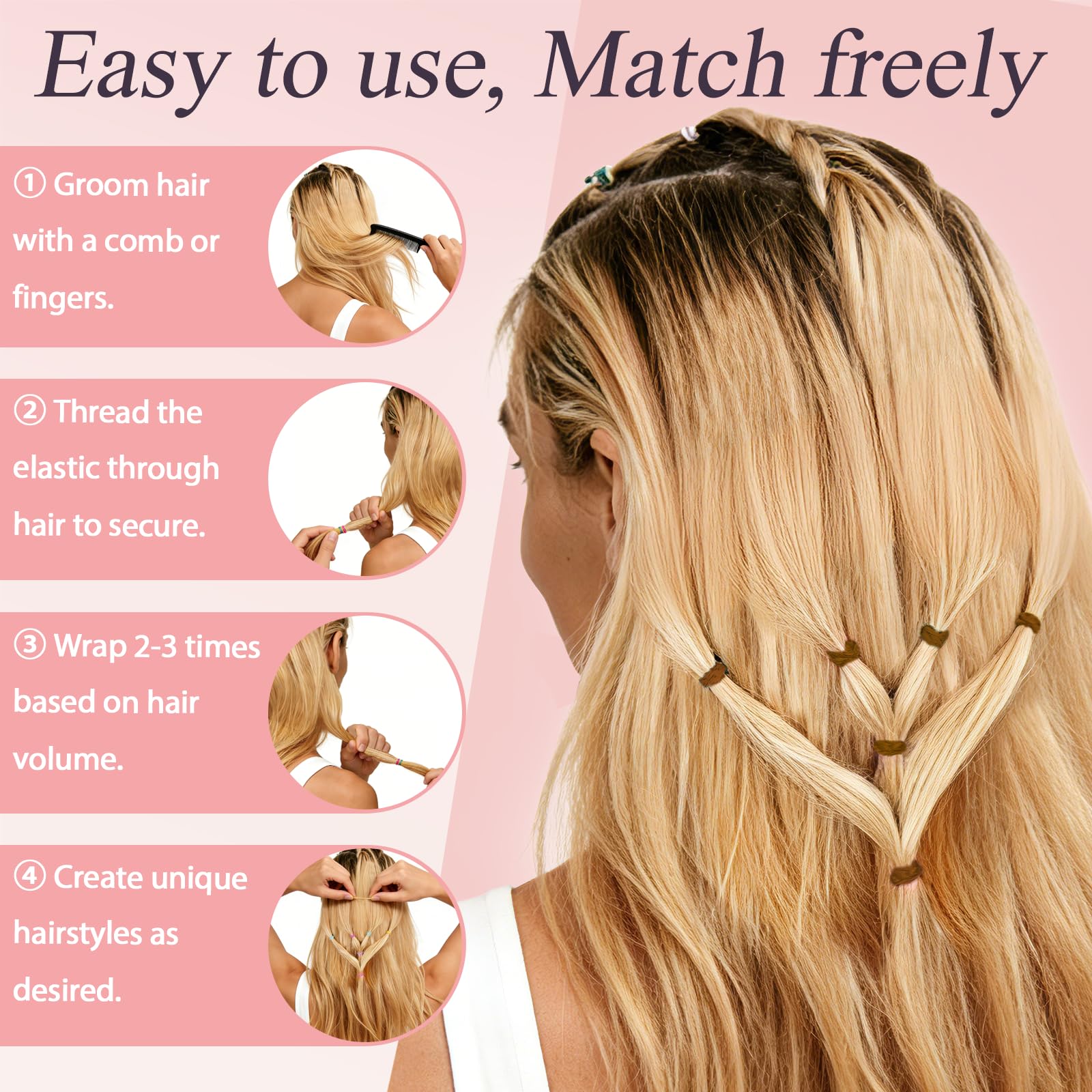 JIRIS bands holding a braid for neat, discreet styling