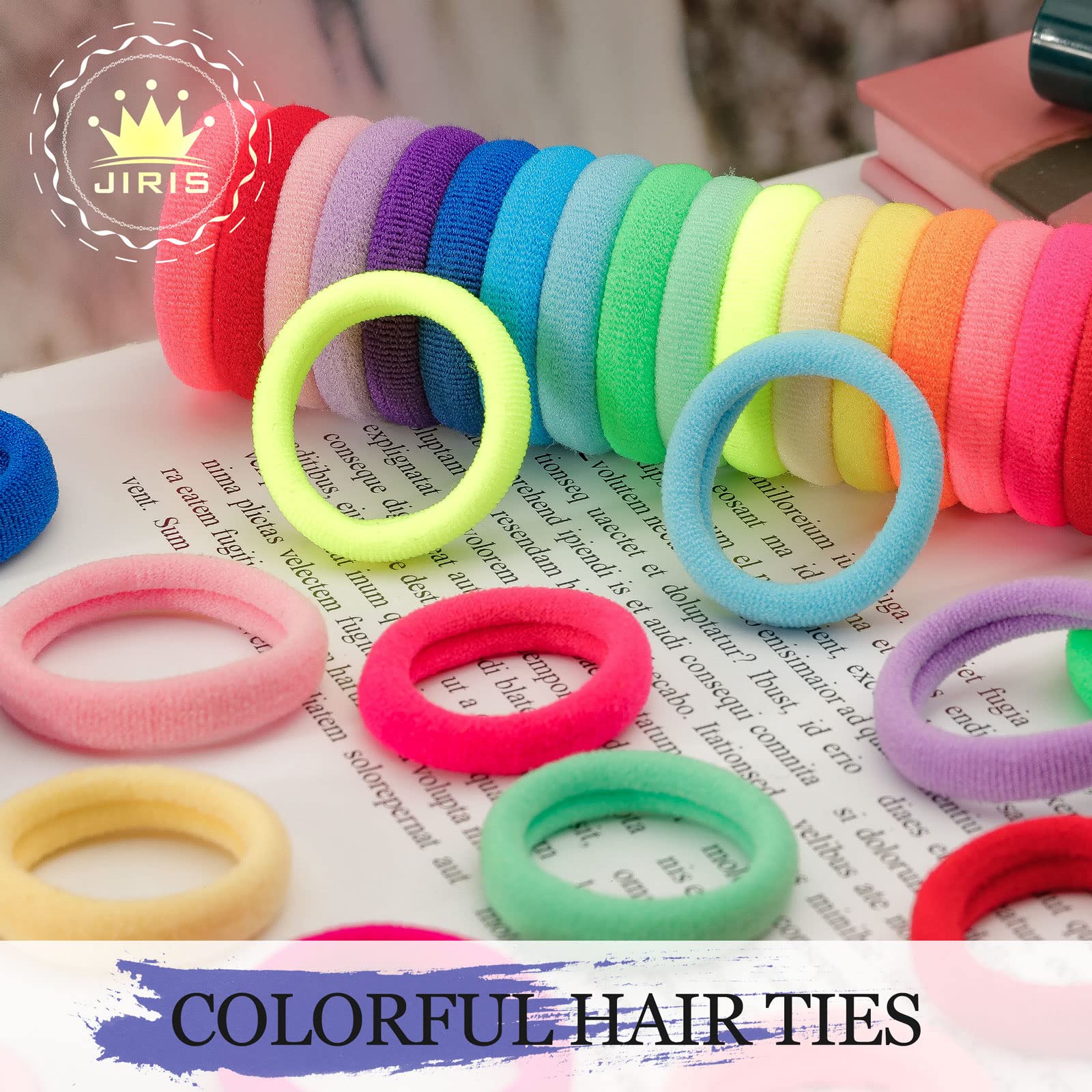 JIRIS color assortment spread illustrating rainbow styling options