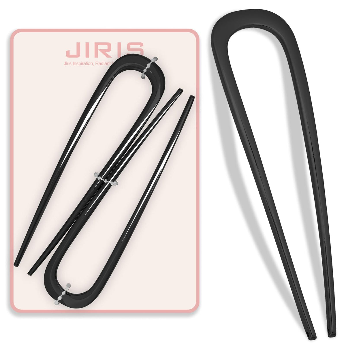 JIRIS front packaging showing two black pins, ideal for gifting