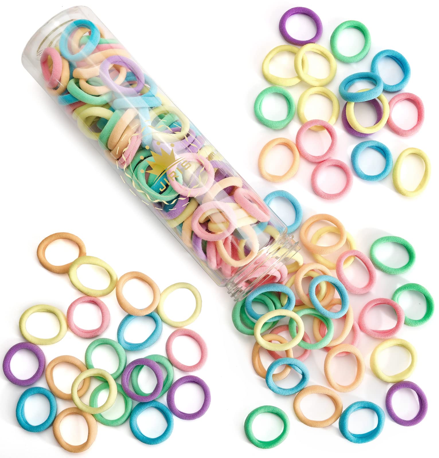 JIRIS front packaging showing 100 multicolor hair ties and set benefit