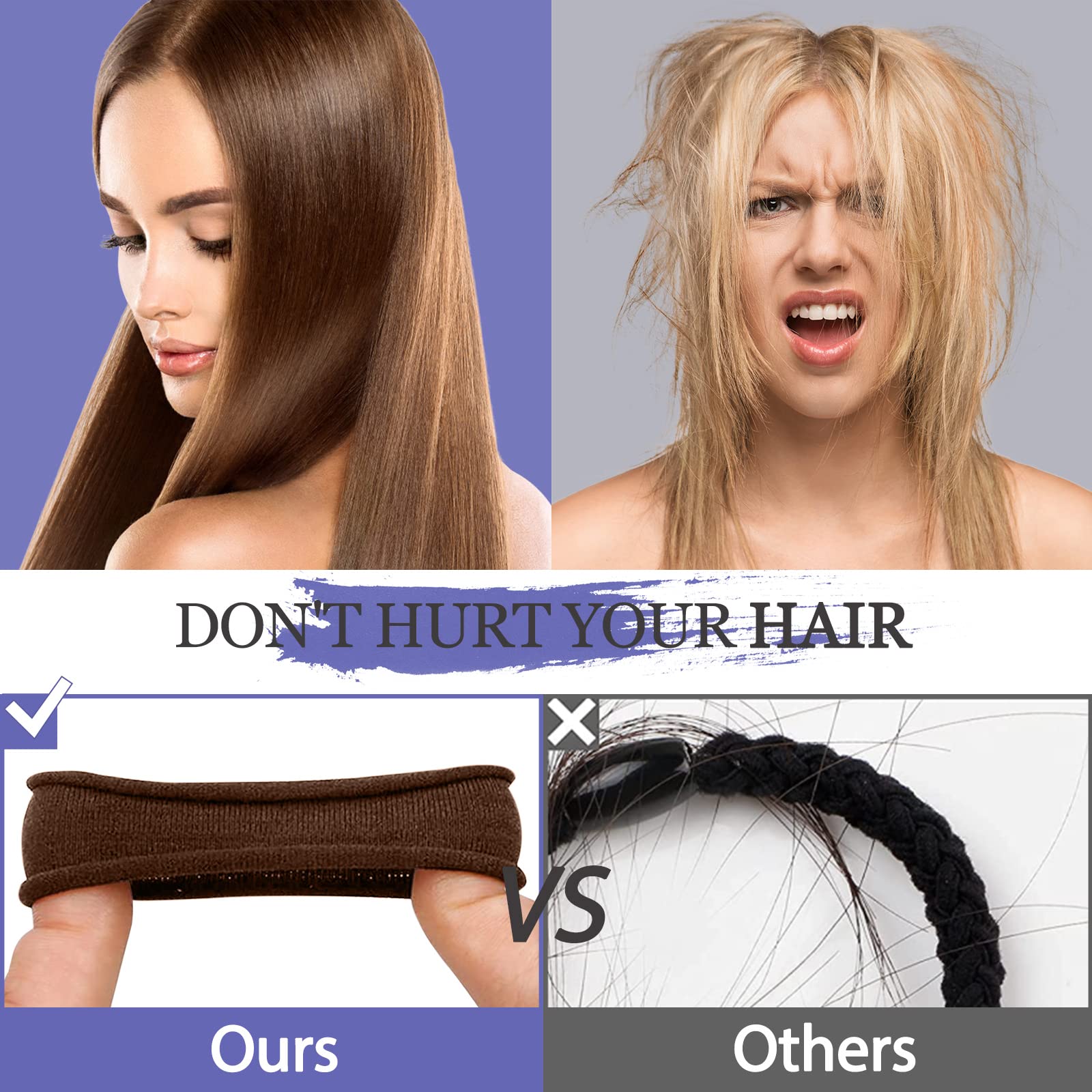 JIRIS hair tie securing a thick ponytail demonstrating firm support