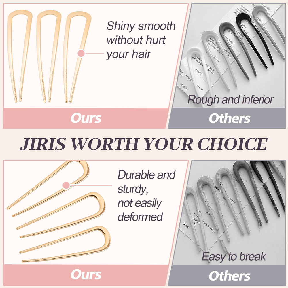 JIRIS pins holding a bun in place showing secure updo support benefit