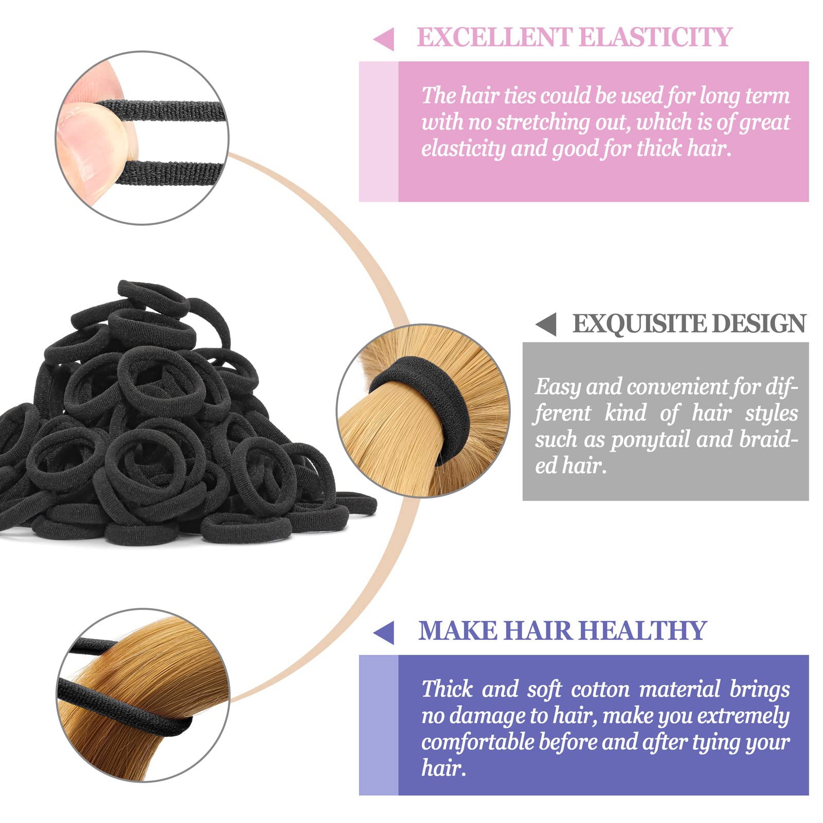 JIRIS hair ties held in hand showing scale and easy portability benefit
