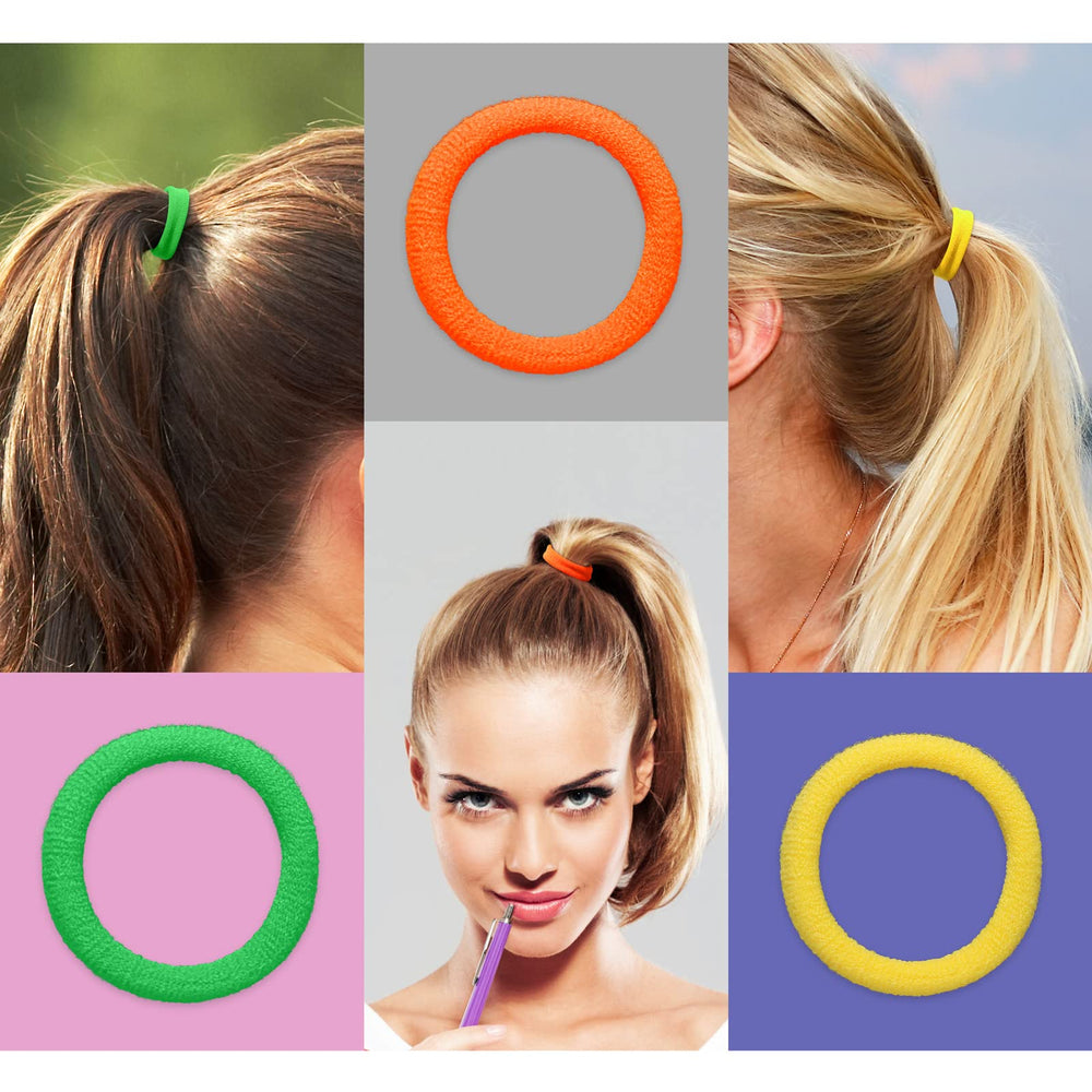 JIRIS hair tie used on a child ponytail demonstrating gentle grip
