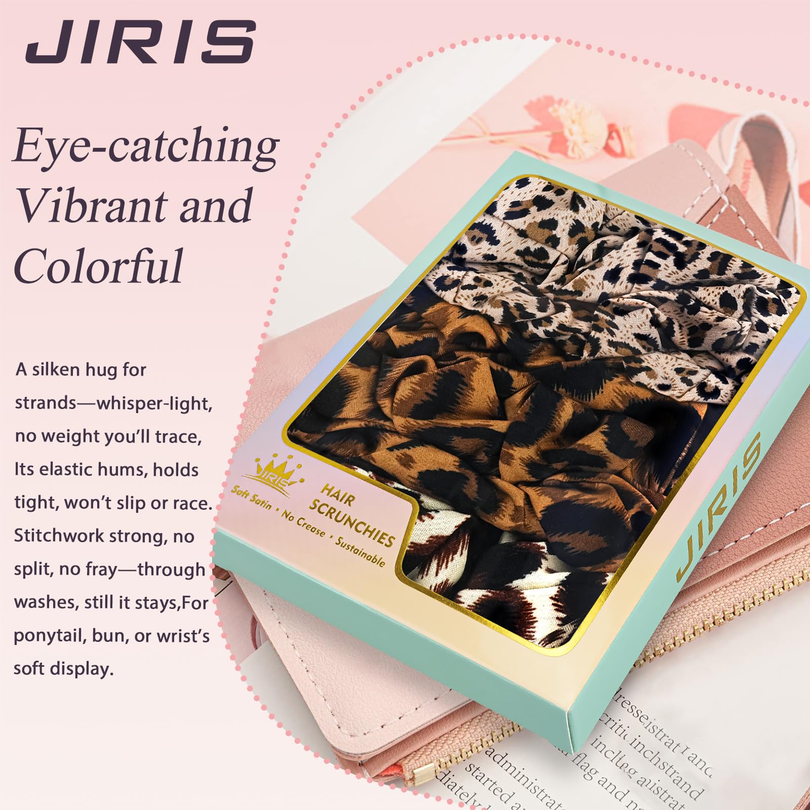 JIRIS scrunchie laid with mild soap for gentle hand-wash care.