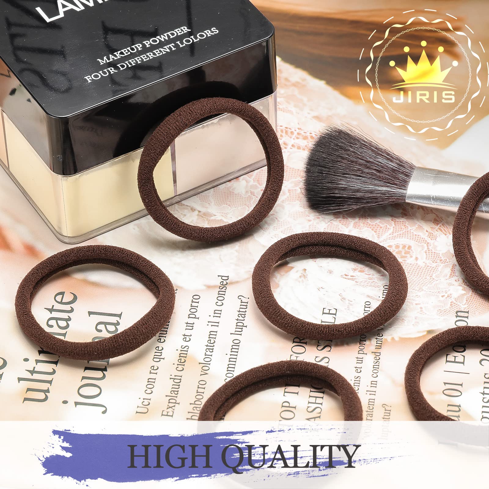 JIRIS open jar with hair ties ready to grab for easy organization