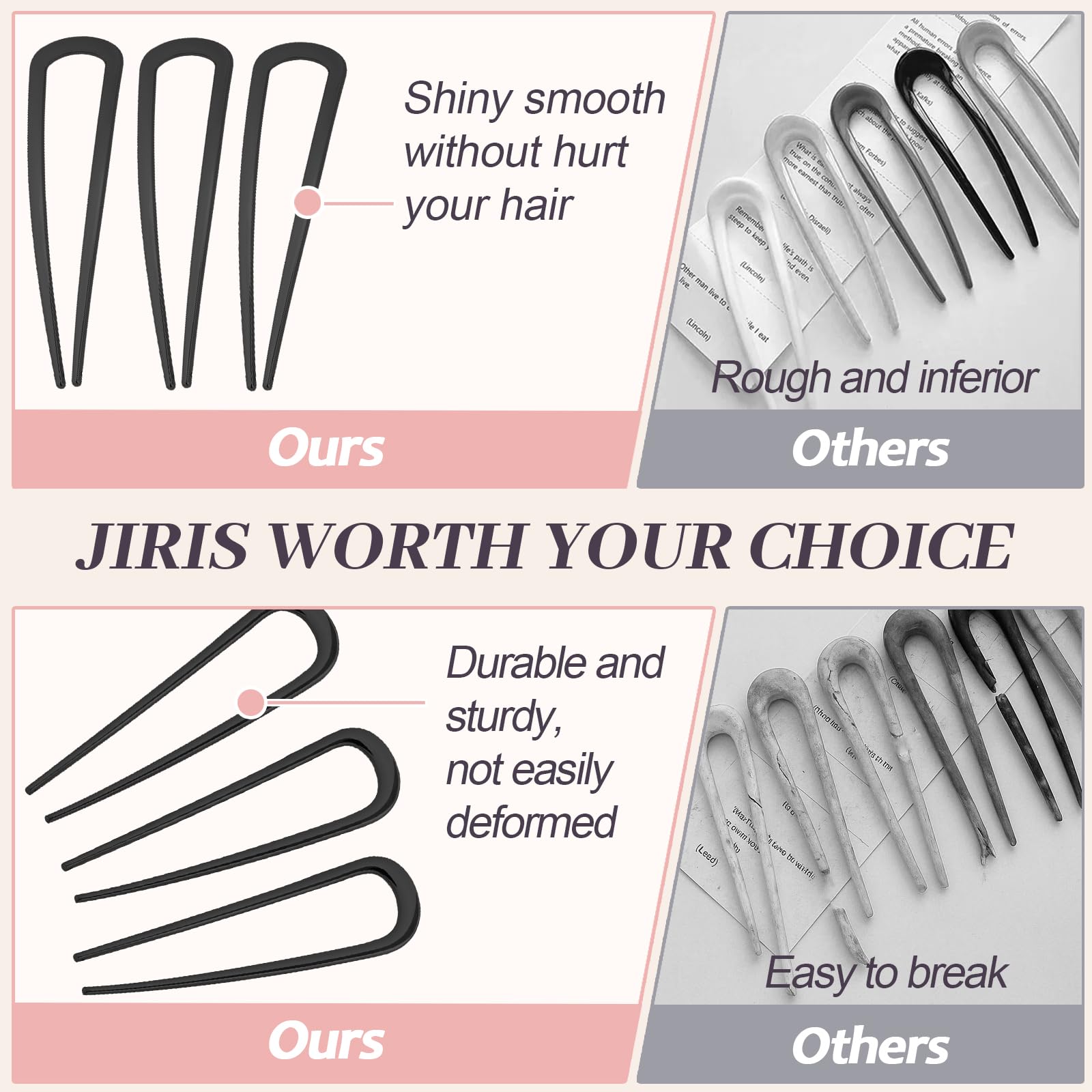 JIRIS pin beside ruler showing 4.2 inch length, clear size reference